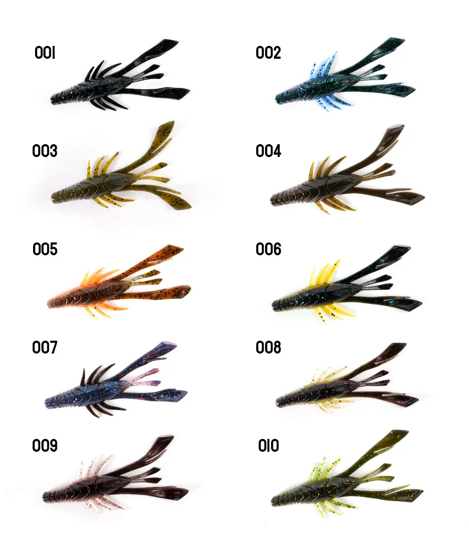 Dyy-Soft Silikon Swimbait Angel köder, Garnelen, Kunst köder, Bass Finesse Angel köder, Kicker Craw, 10,5 cm, 8,8g, 6 Stück – Detail 4