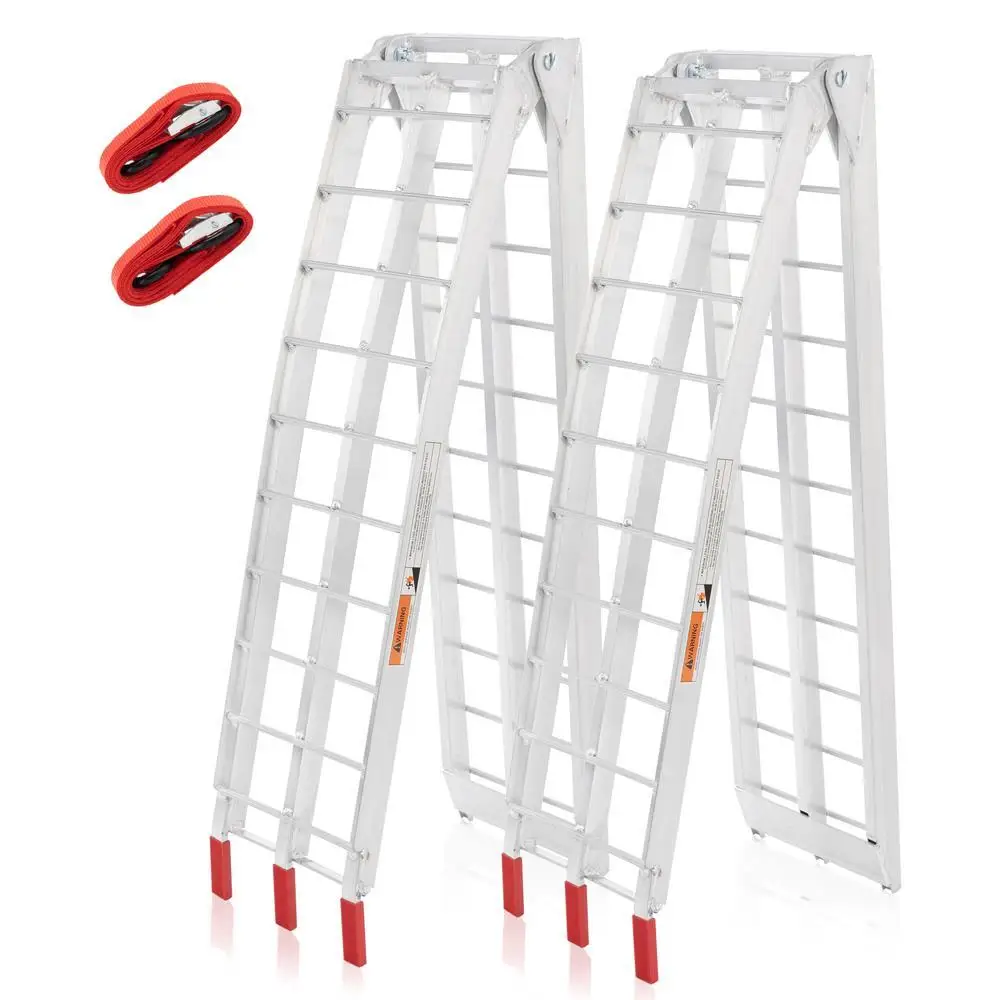 2pcs 7.5ft Folding Motorcycle Aluminum Arched ATV Loading Ramps 1500 lb Capacity