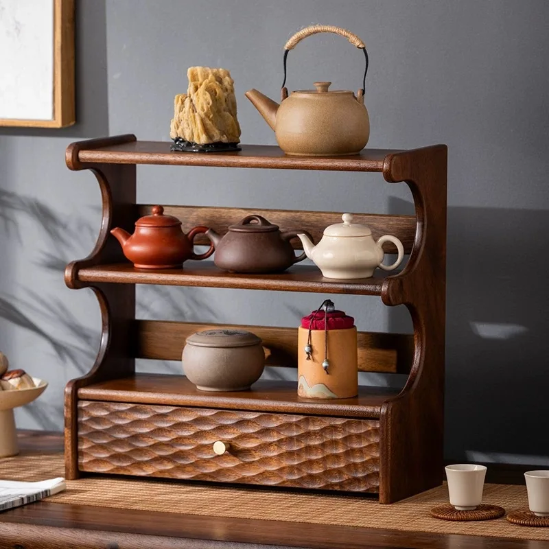 

Walnut cup holder, desktop storage rack, water cup, tea cup, mug, coffee cup, tea set rack, storage rack.