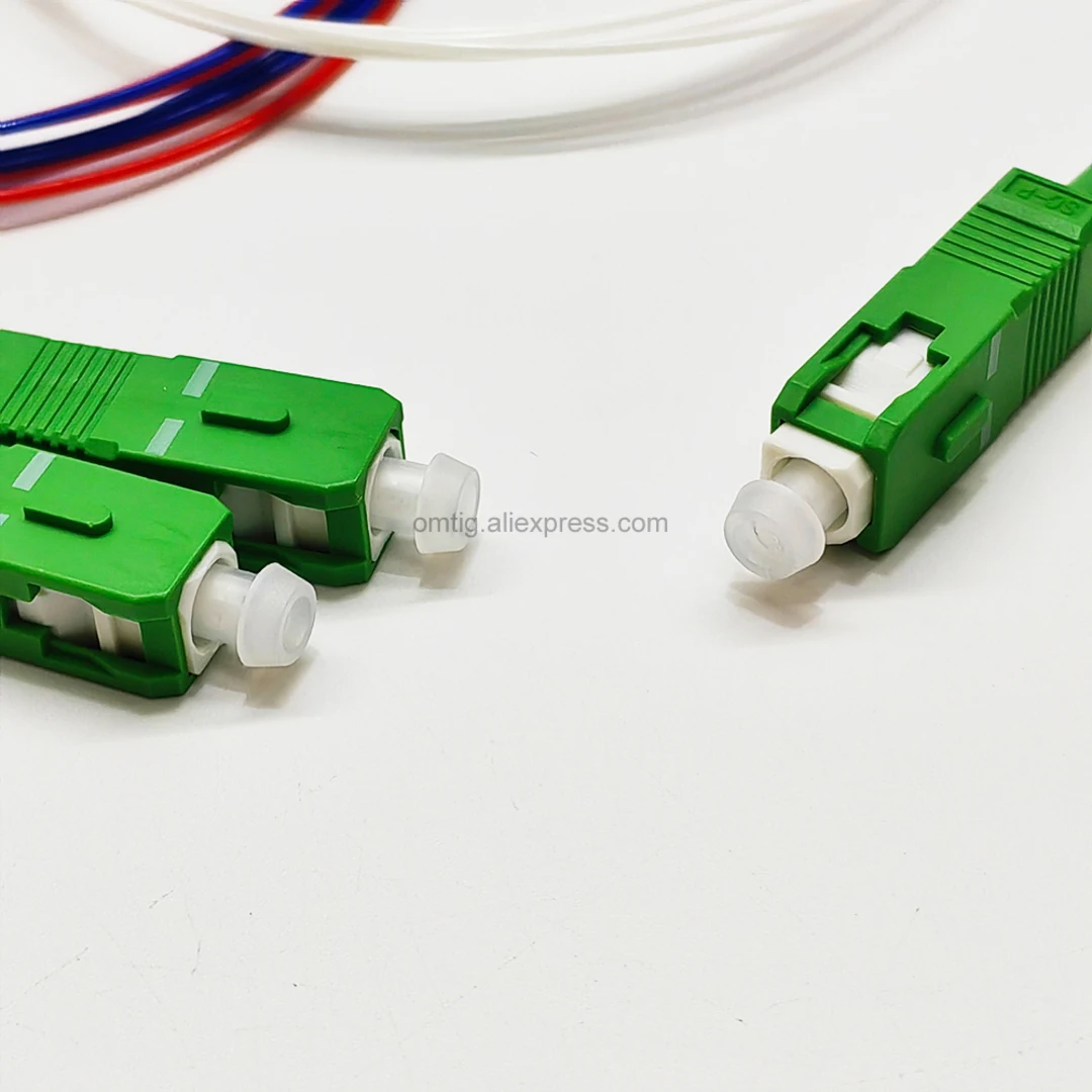 5pcs/lot Fiber Optic FBT Splitter With SC/APC Connector Fiber Optic Cable ,1x2 Single mode 0.9mm Optional Ratio Splitter