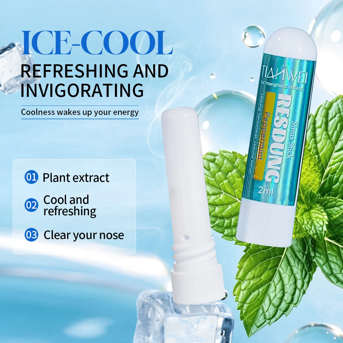 4-Pack Nasal Cannula Set, Refreshing and Invigorating, a Refreshing Nasal Inhaler Suitable for Workers and Drivers