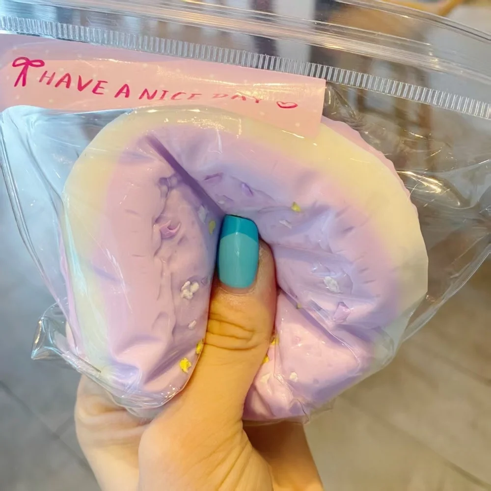 Toast Cake Stress Relief Toys Super Thick Texture Slow Rebound Desktop Ornaments Safe Material Muddy Texture Squeeze Toys