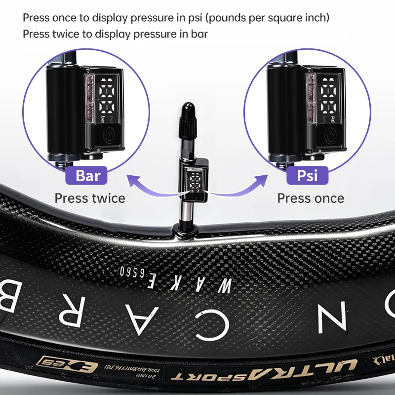 Road Bike and Mountain Bicycle Tire Pressure Monitor Presta Valve Inserts FV Nozzle Cap(Includes Inner Liner)Low Tire Pressure I view 5