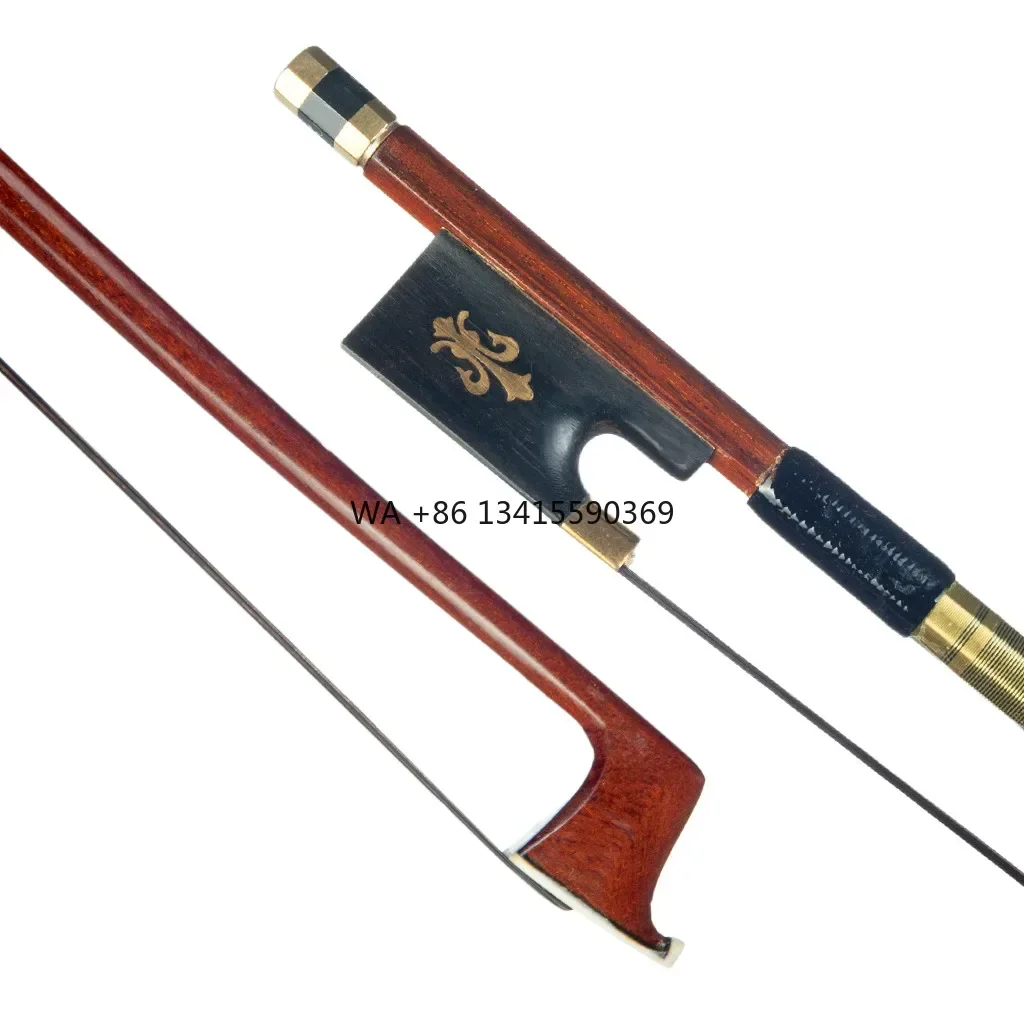 

4/4 3/4 1/2 1/4 1/8 Violin/ Fiddle Bow IPE Violin Bow Round Stick Lizard Skin Grip Black Horsehair W/ Ebony Frog Well Balance