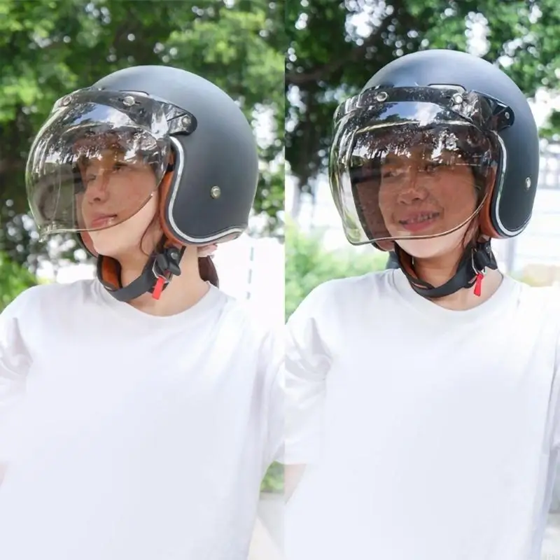 M76E Retro Helmet Lens Set with Three-Snap Band and Curved Profile