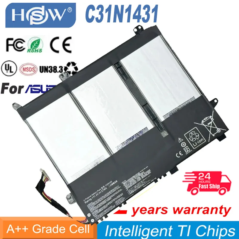 11.4V 57Wh New Laptop Battery C31N1431 for ASUS EeeBook E403S E403SA E403NA E403N