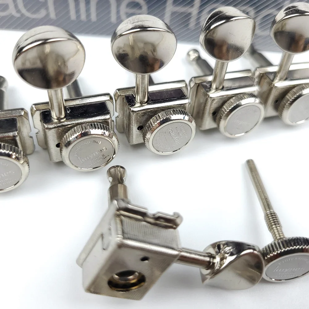 1 Set 6 In-line Locking Vintage Electric Guitar Machine Heads Tuners  Guitar Lock String Tuning Pegs ( Nickel ) view 3