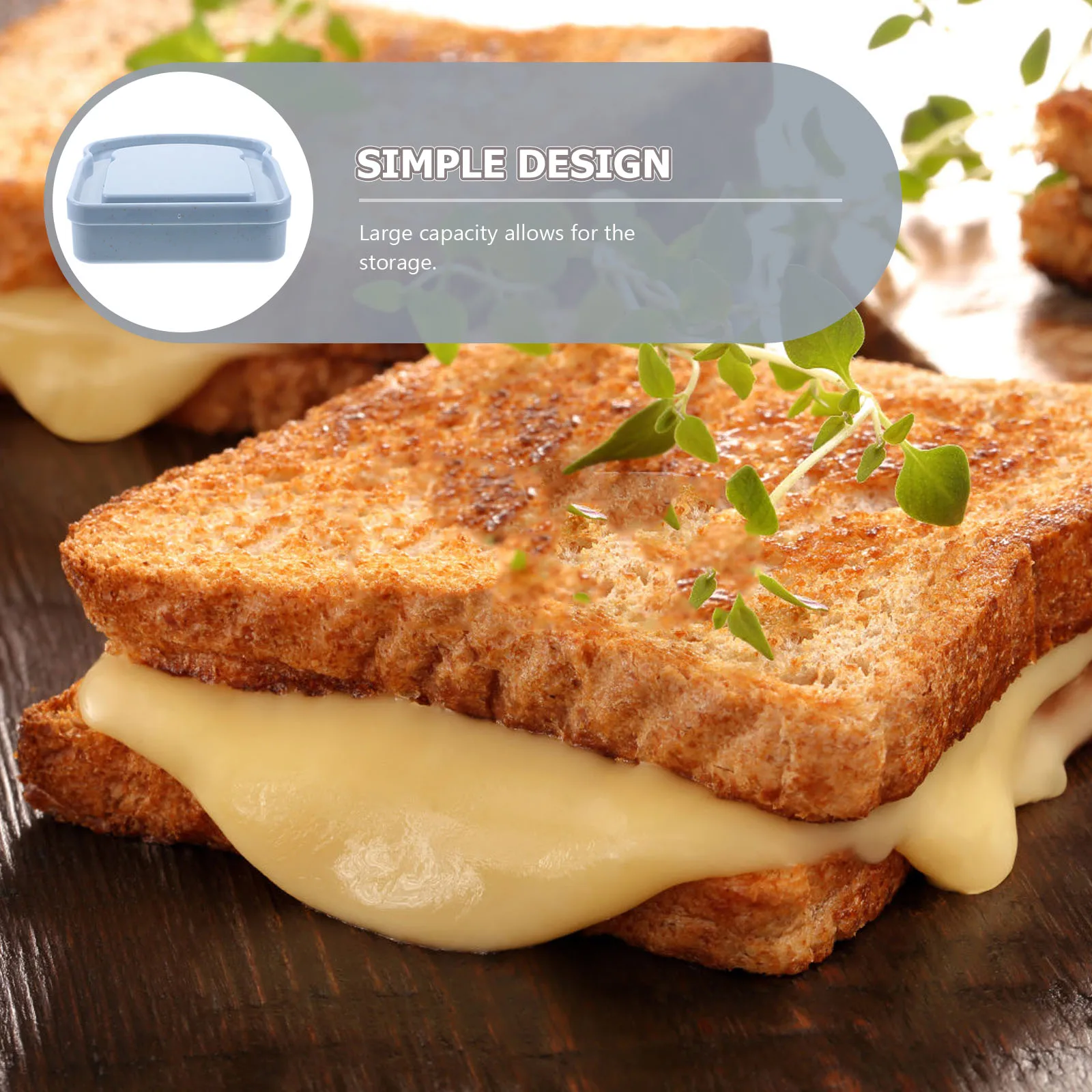 

4Pcs Portable Sandwich Containers Wheat Straw Reusable Leak Proof Food Storage Boxes for Lunch Outdoor Sandwich Container