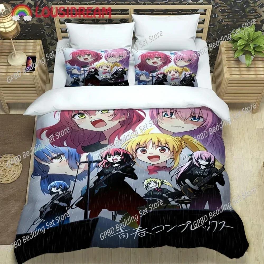 

Fashion 3d Anime BOCCHI THE ROCK 3D Bedding Set Duvet Cover Pillowcases Single Twin Full Queen King Size Home Decor Quilt Boys G