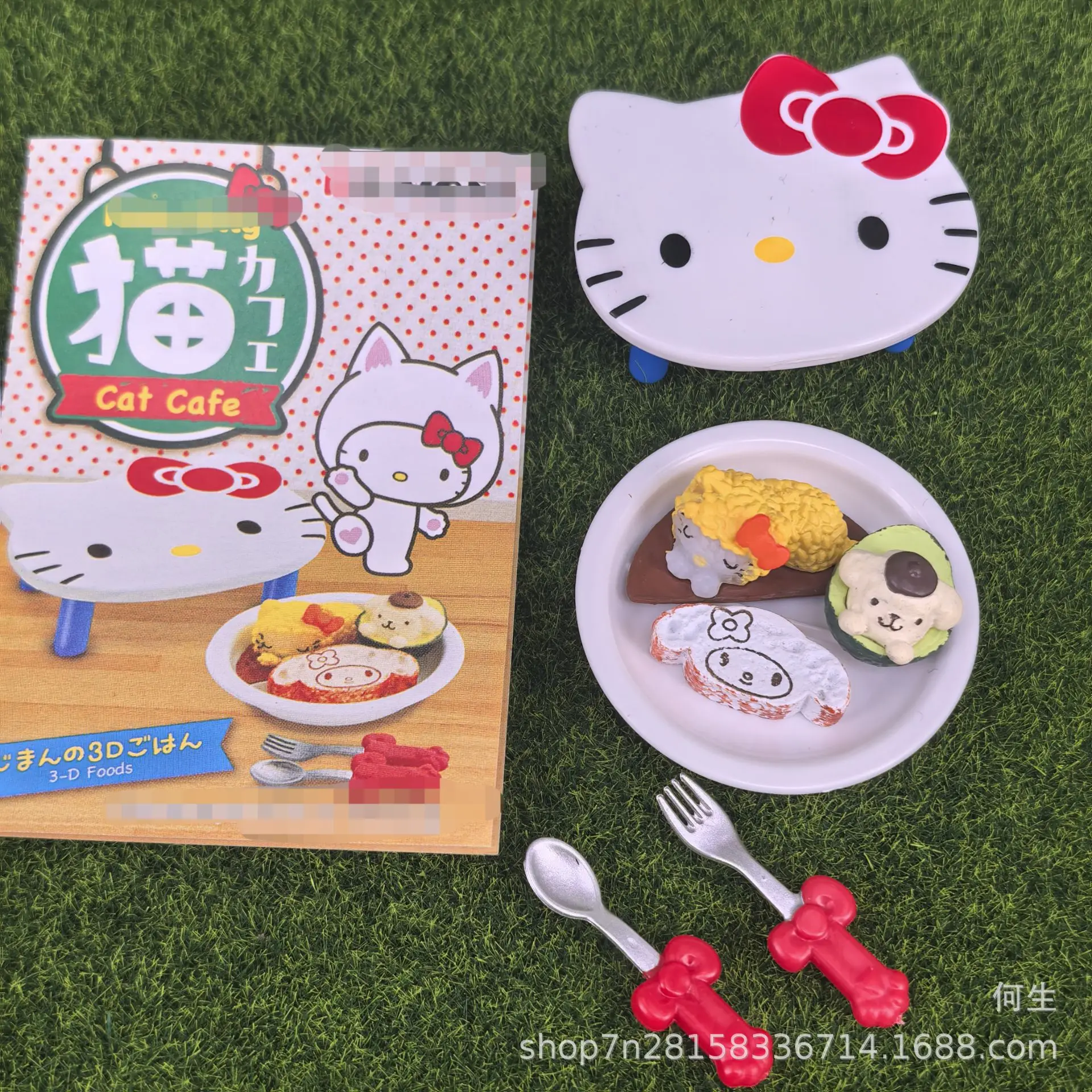 

Rement Hello Kitty Cat Cafe Blind Box Kawaii Cartoon Sanrio Action Figures Miniature Model Collection Ornaments Children Gifts