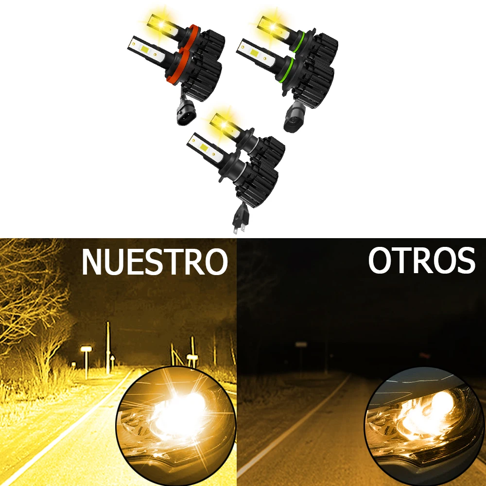 1 par de faróis de carro led h11/9006/h7 carro led lâmpada de nevoeiro 6000k super brilhante lâmpadas de farol de carro lampada DC12-24V