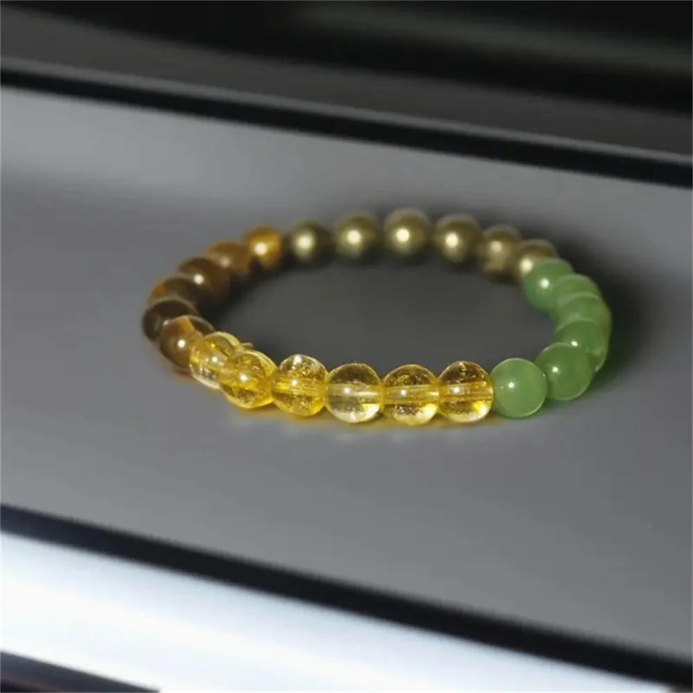 1pc/Good Luck Stone Beaded Bracelet Green Aventurine Yellow Tiger Eye Stone Relieve Stress Men Women Jewelry Gift