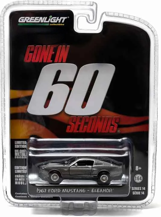 GreenLight  1:64 1967 Custom Ford Mustang Eleanor  Gone in 60 Seconds Limited car model  die-cast metal