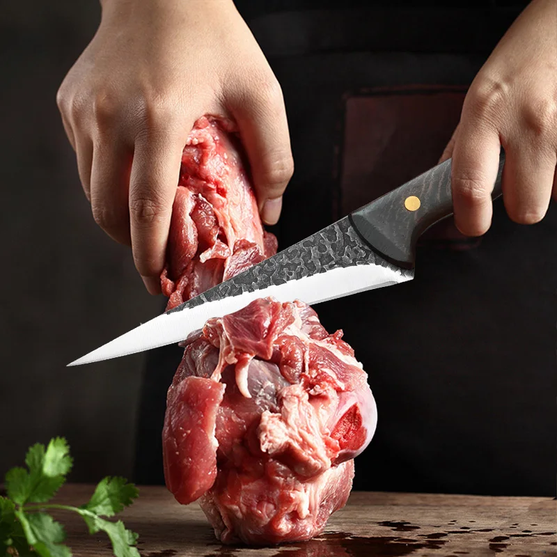6 Inch Stainless Steel Boning Knife Handmade Forged Knife Meat Fruit Knives Kitchen Knife Meat Cleaver Chef Cooking Knives