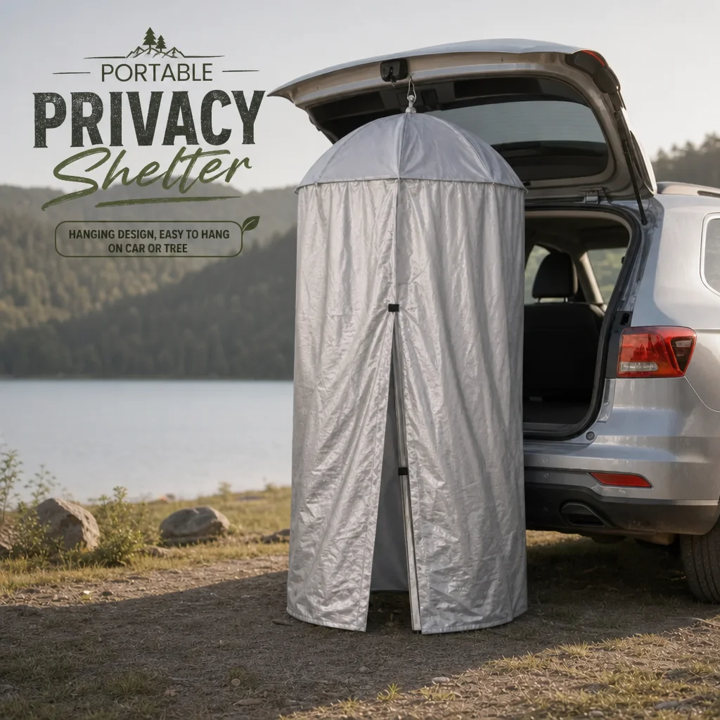 Portable Hanging Privacy Shelter Pop-Up Changing Shower Tent for Camping Car Tailgate Outdoor Toilet 77/90cm