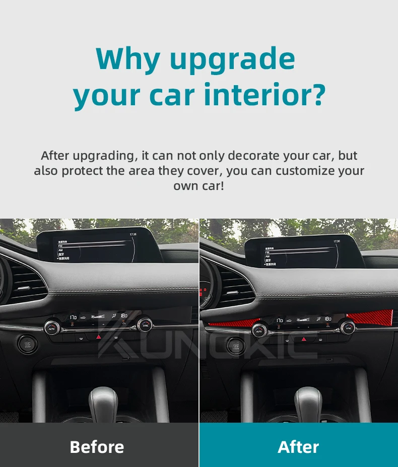 Für Mazda 3 BP Axela 2019 2020 2021 2022 2023 2024 2025 Echter Weicher Carbonfaser-Aufkleber LHD RHD Auto-Mittelkonsole Zubehör – Detail 3