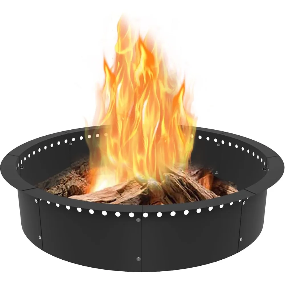 

40-Inch Outer Diameter, 36-Inch Inner Diameter Heavy Duty Solid Metal Steel Smokeless Fire Pit Ring Liner