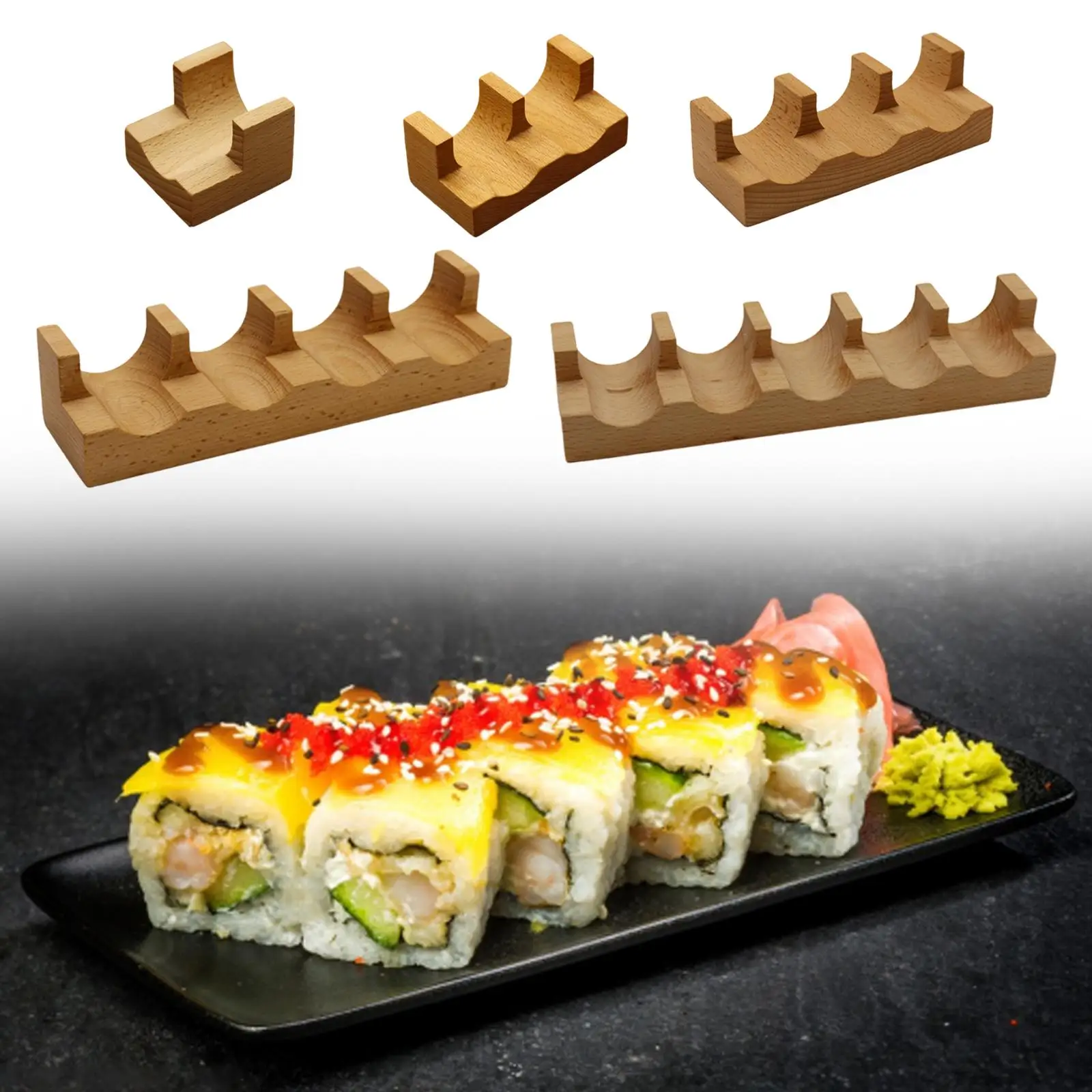 Soporte para tacos y Sushi, soporte para exhibición de tacos, plato para servir en forma de U, soporte para temaki para presentación de mesa de cocina