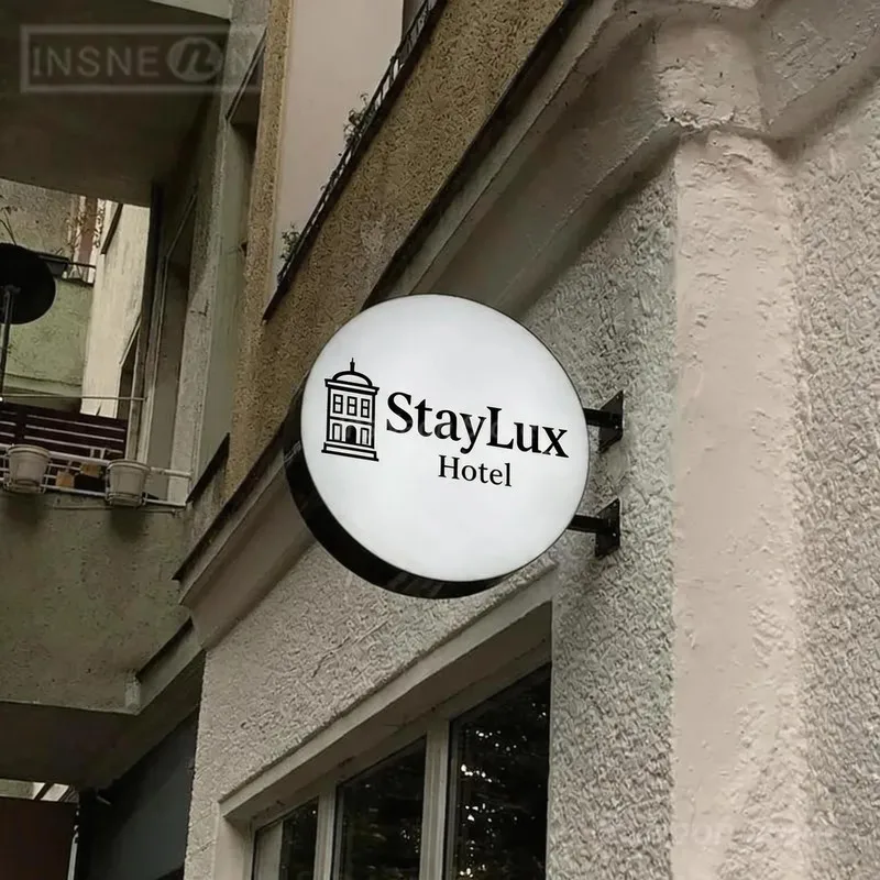 Custom LED Illuminated Logo Sign, Hotel-StayLux Acrylic Light Box, Neon Business Personalized Double Sided Wall Letter Signs