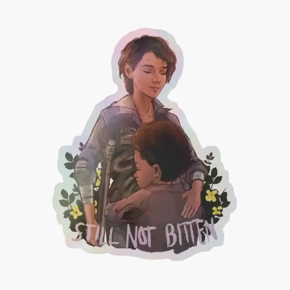 

Голографическая наклейка «Не укусить» для декора ноутбука, спальни, автомобиля, милый мультяшный арт, модный общественный чемодан