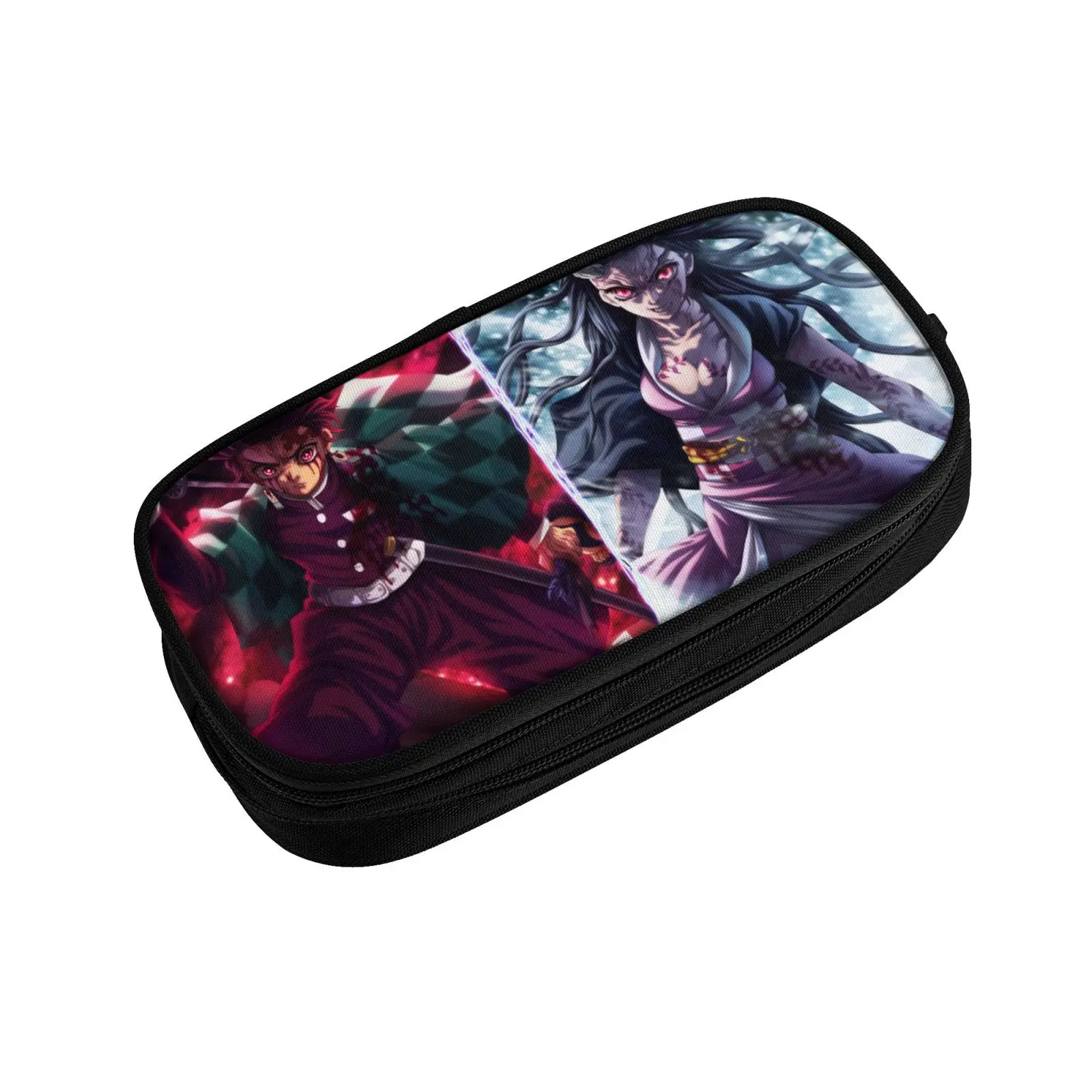 Anime Demon Slayer Big Capacity Pencil Pen Case Stationery Bag Pouch Holder Box Organizer for Teens Girls Adults Student