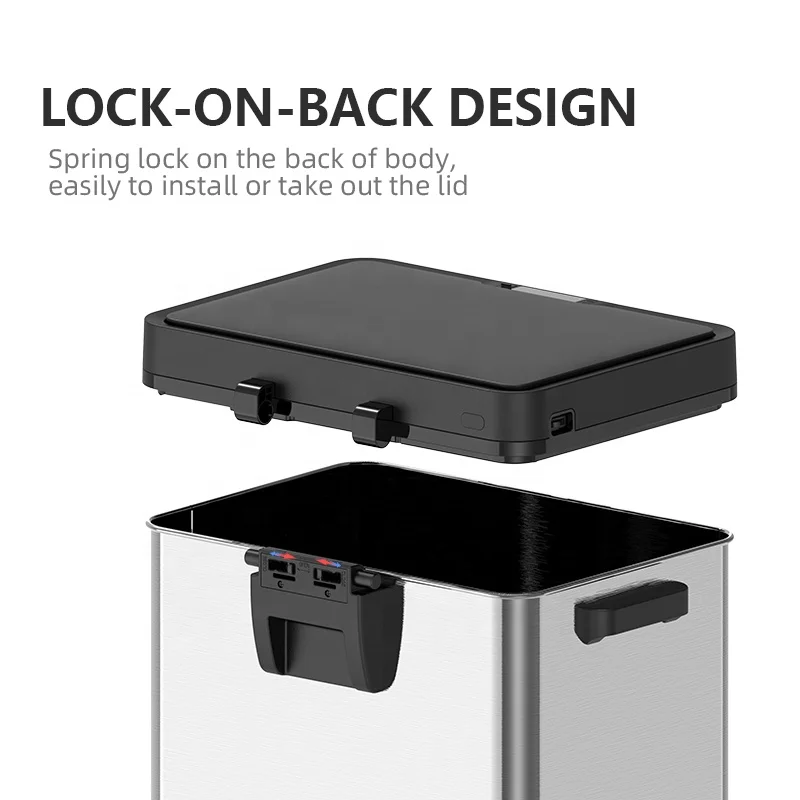 ถังขยะอัจฉริยะ 72 ลิตร แบบสัมผัสอัตโนมัติ แยกประเภทขยะได้ 2 ช่อง