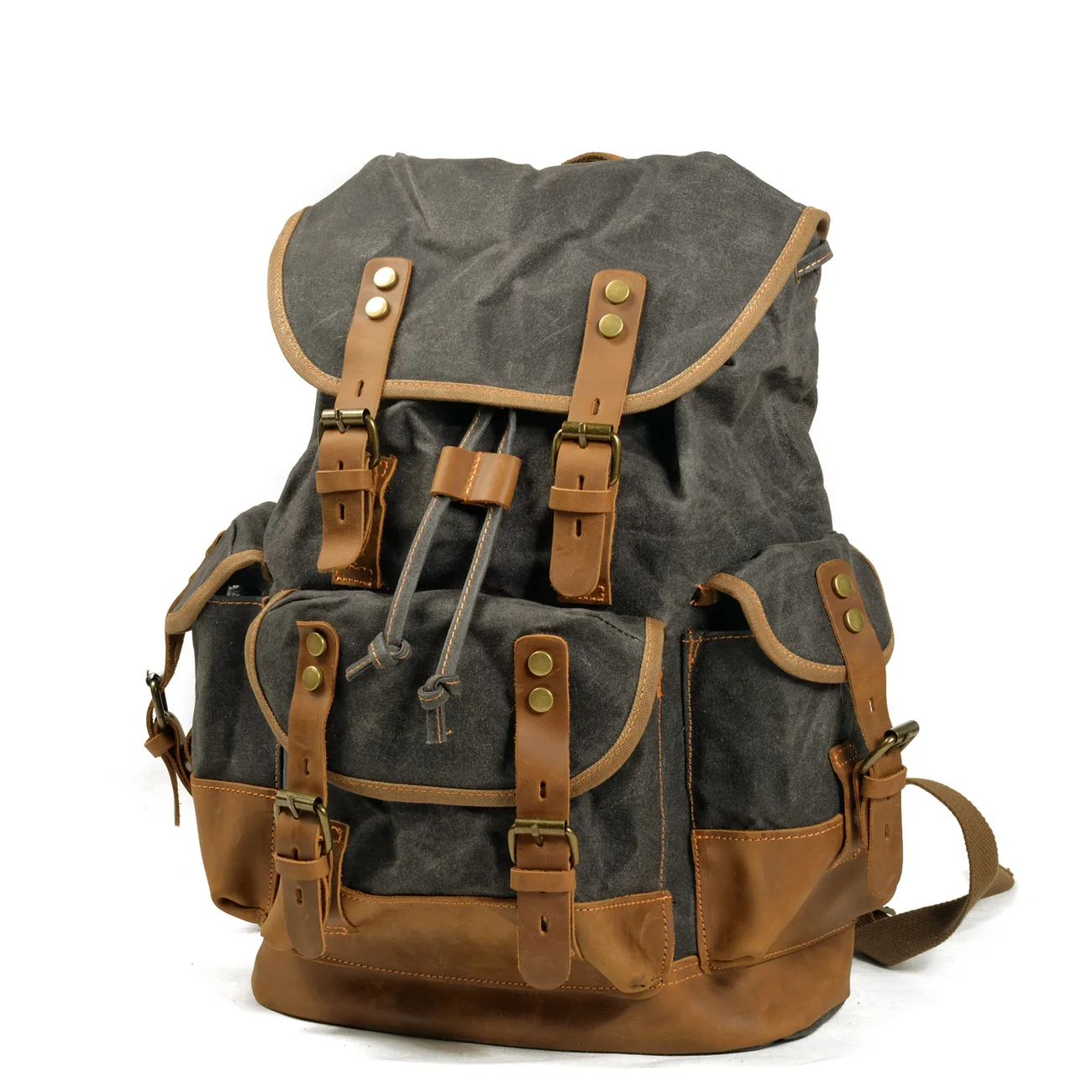 Waterproof Waxed Canvas Backpack Men Backpacks Leisure Rucksack Travel School Bag Laptop Bagpack men vintage shoulder bookbags