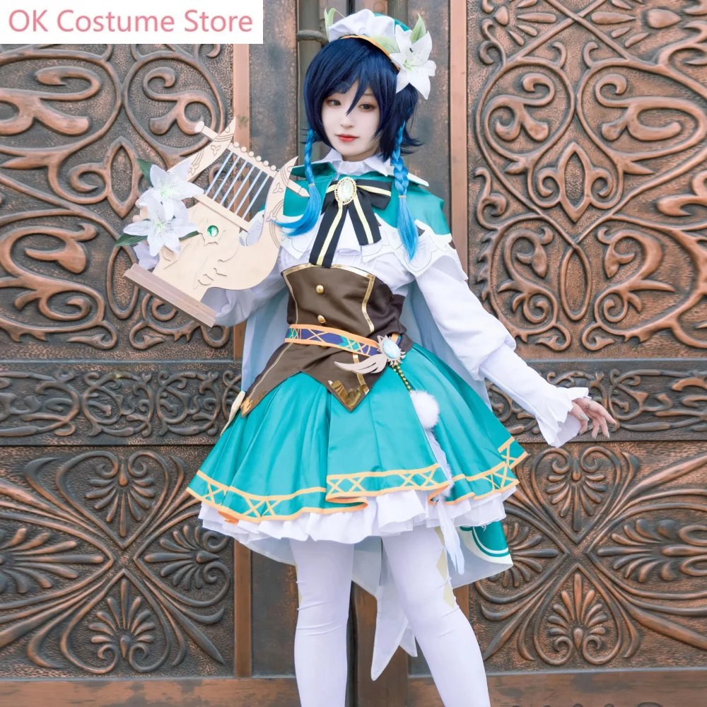 

Genshin Impact Venti Dress Women Cosplay Costume Cos Game Anime Party Uniform Hallowen Play Role Clothes Clothing