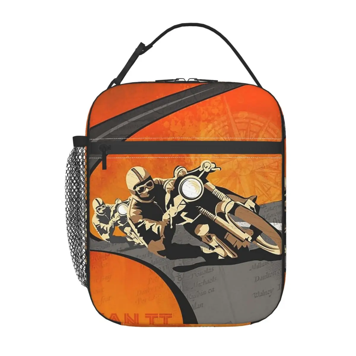 Motorcycle Races Isle Of Man TT Insulated Lunch Bag for Women Kids Portable Food Boxes Thermal Lunch Box Tote