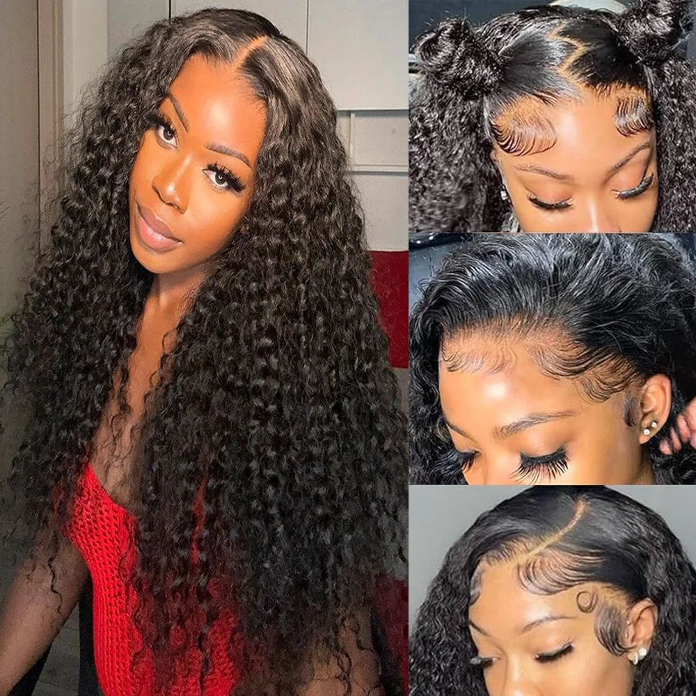 

13x4 Deep Wave Lace Front Wig Human Hair Brazilian 100% Glueless 200% Density Natural Looking Hair Extension for Women