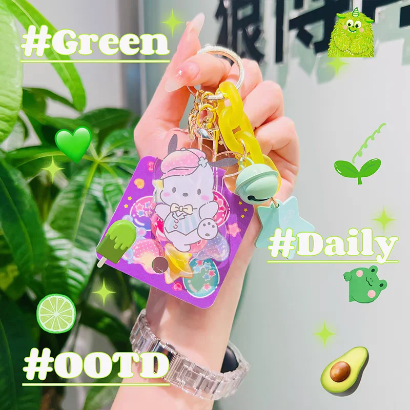 

Sanrio Cartoon Animal Kuromi Hello Kitty Cinnamoroll Melody Pendant Keychain Key Ring Action Figures Collection Model Toys Gifts