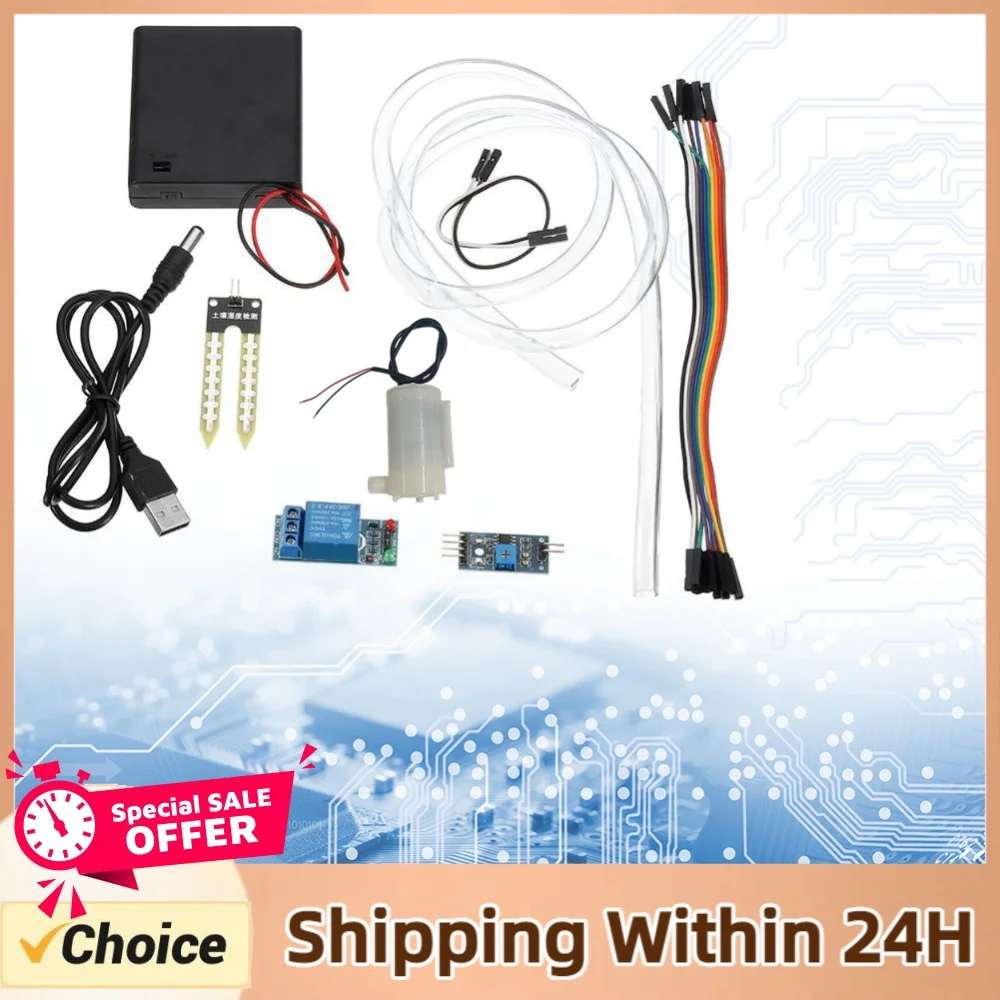 Automatic Irrigation Module DIY Kit Automatic Water Pumping Soil Moisture Sensor Mini Water Pump 50cm Hose for Arduino