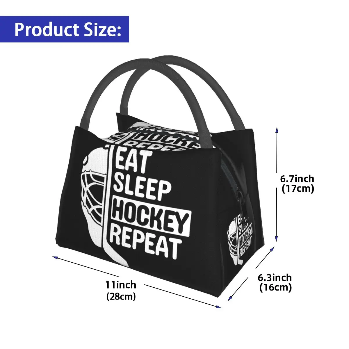 Funny Hockey Quote Hockey Quotes Insulated Lunch Bag for School Picnic Storage Food Boxes Leakproof  Cooler Thermal Lunch Box