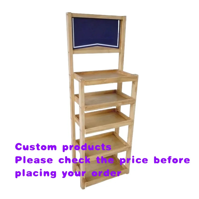 custom.Recyclable Wooden Coconut Display Stand Beverage Rack Wood Display