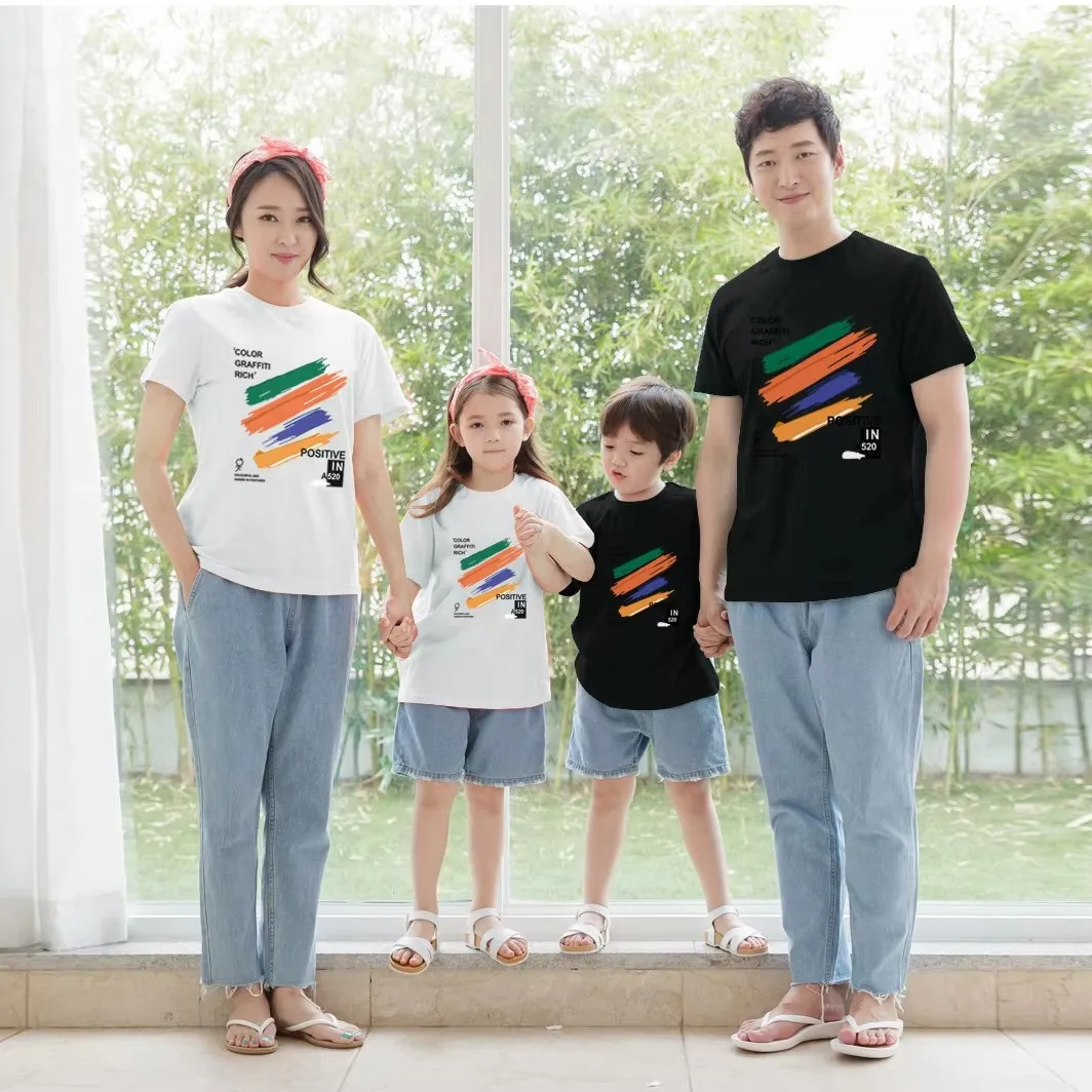 

Family Look T Shirts 2026 Summer Boy Girl and Mother Father Child Clothing Mom Dad and Son Daughter Matching Same Tees Clothes