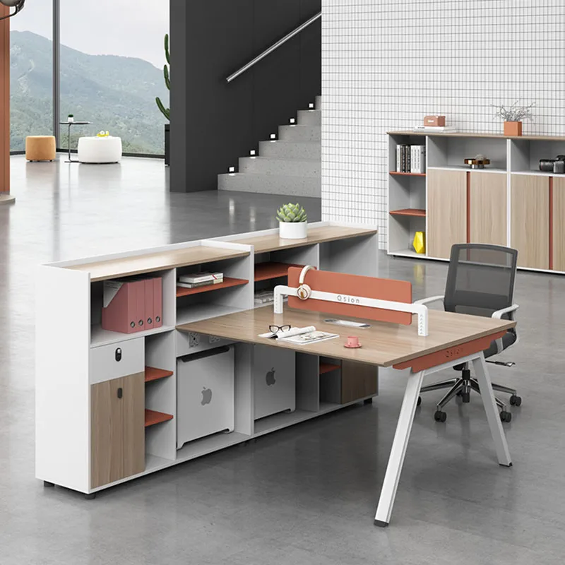 Drawers Storage Office Desk Standing Long L Shaped Secretary Computer Desks European Bookshelf Mesa De Escritorio Furnitures