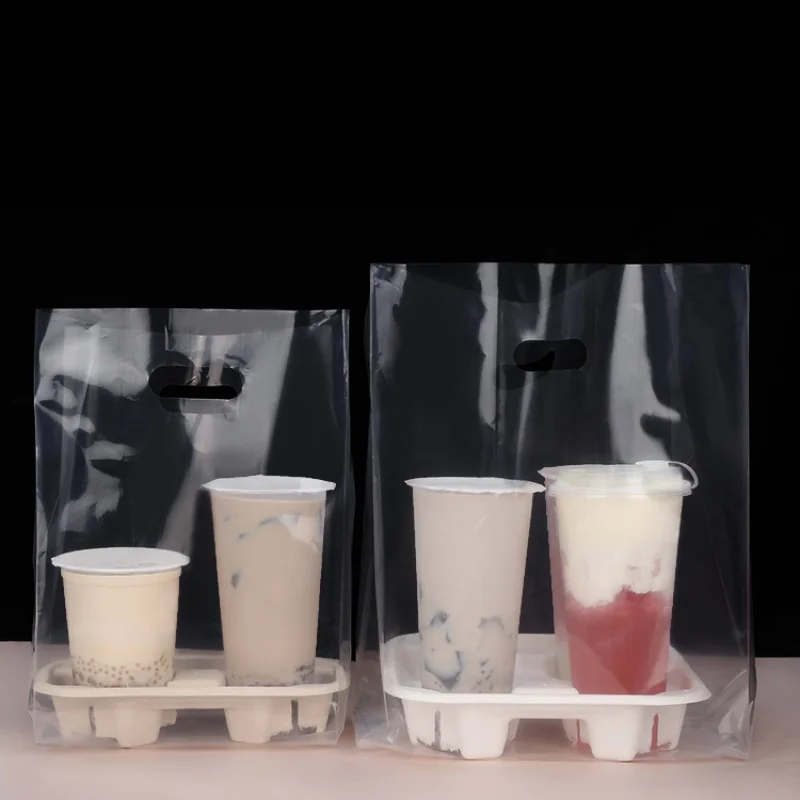 

Customized product、Custom Food Takeout Bag Disposable Plastic Coffee Milk Tea Packaging Transparent Plastic Bags