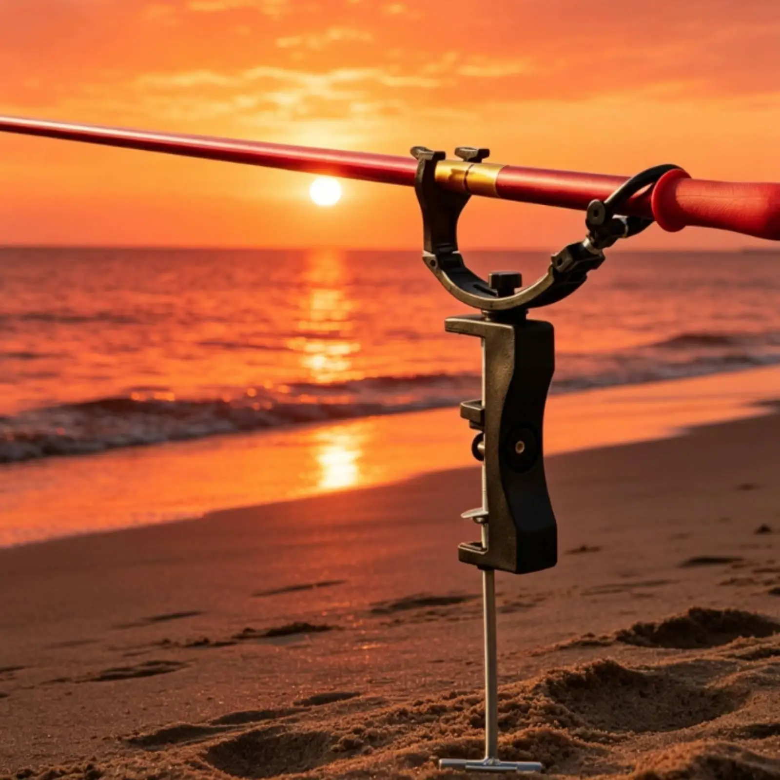 Multi-use Clamp Fishing Rod Holder Metal Support for Bridge Railing Vessel Fishing Adjustable Pole Rest Equipment