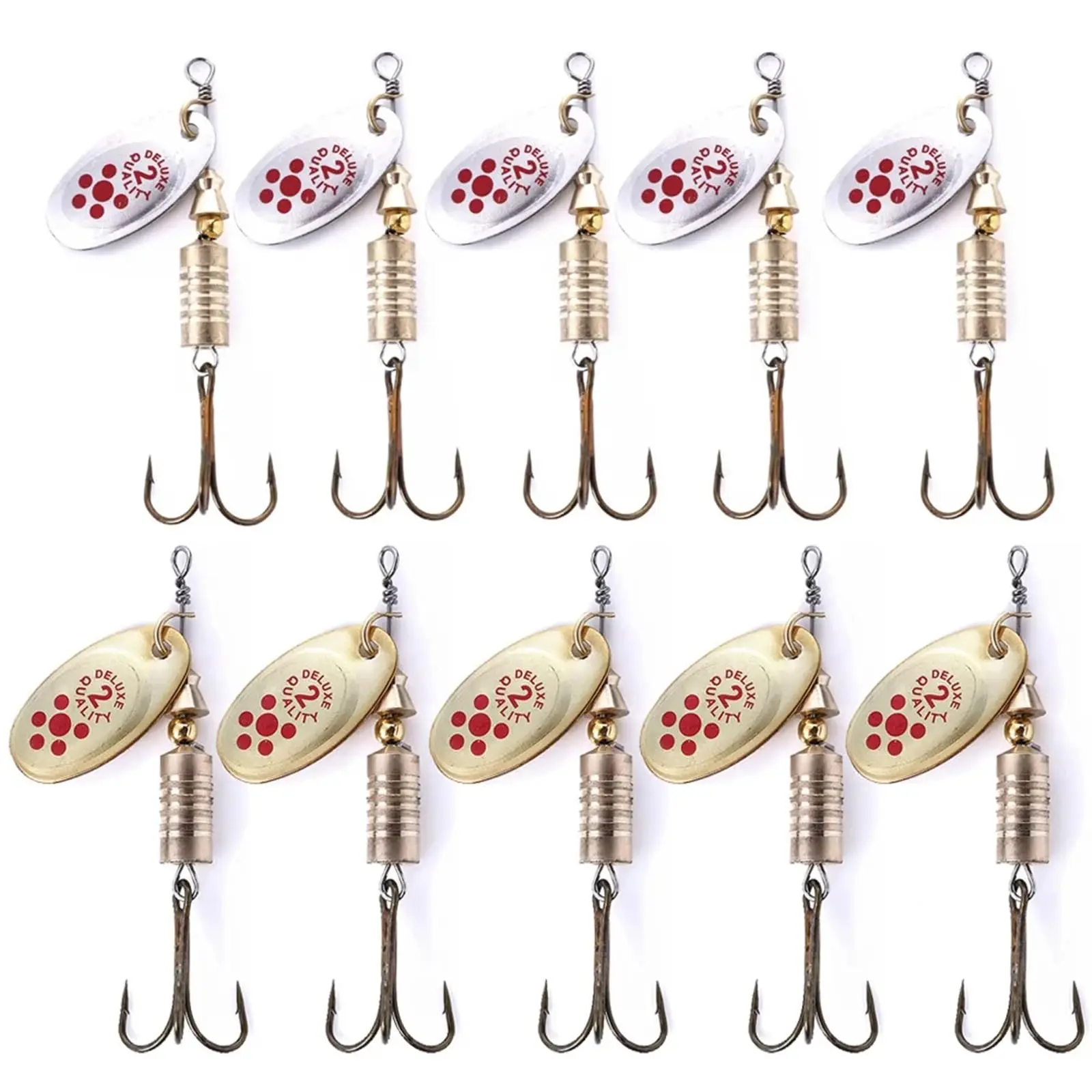 

10Pcs 6.7cm 7g Rotating Spoon Metal Bait Fishing Bait, Sequined Crank Spoon Fresh Water Salt Water Rotating Spoon Bait