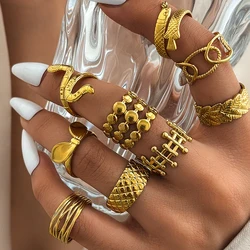 Stainless Steel Ring Trending Product Simple Atmosphere Openworked Geometric For Women Jewelry Banquet Creative Luxuries Gifts