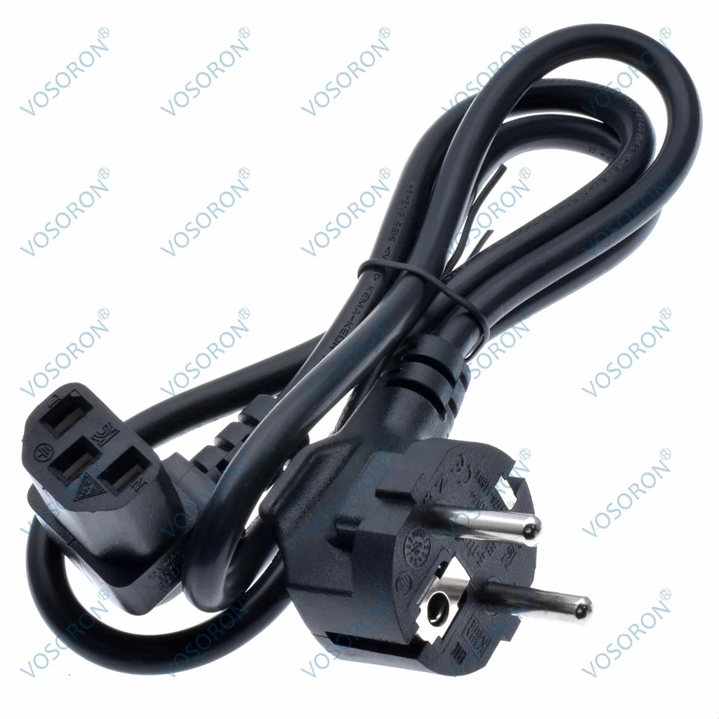 Angled C13 Computer EU Power Cable European Type F Adapter Plug to IEC C13 Extension Cord For Monitor PDU Antminer Printer 1m