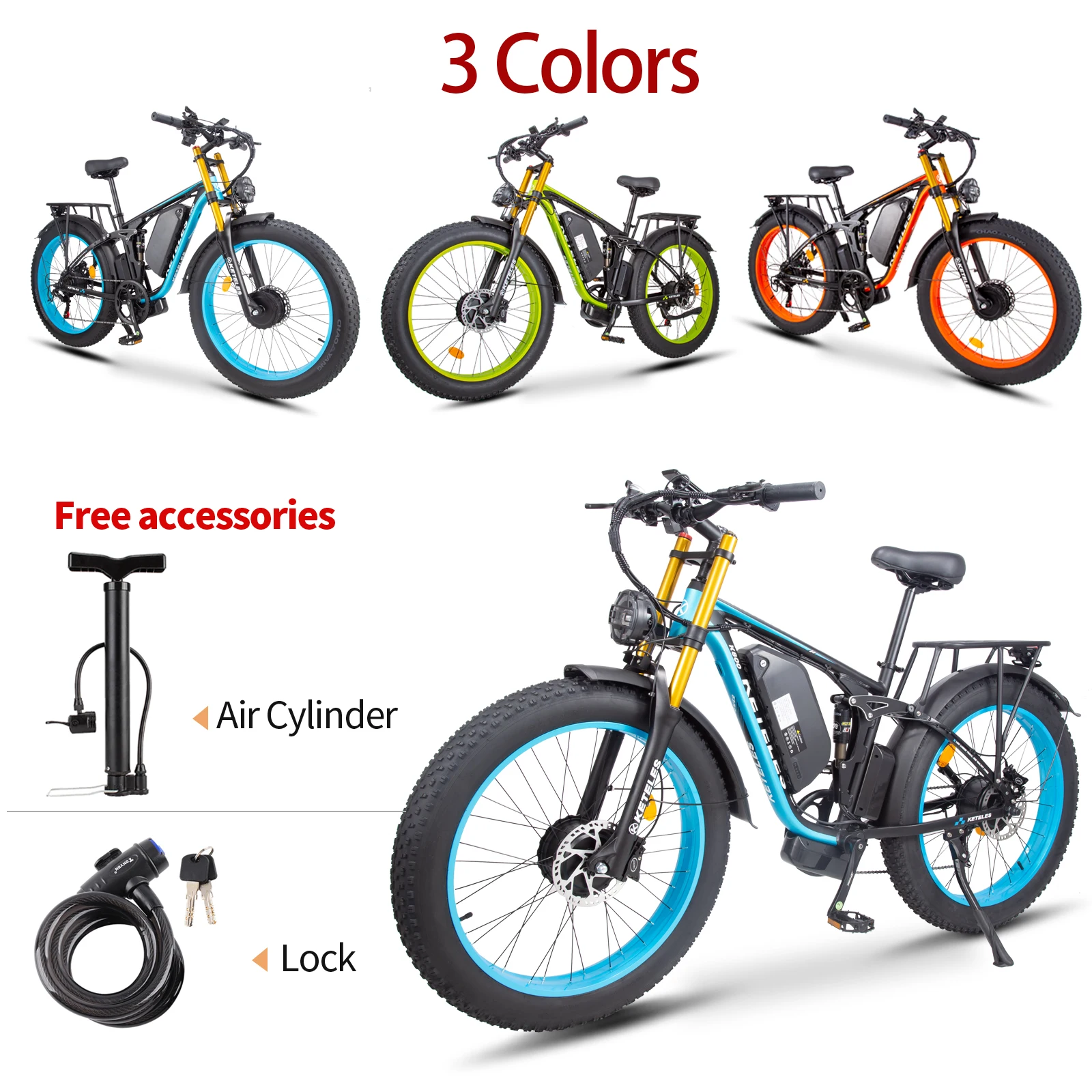 Dual Motor 48V 23AH Long Range Electric Hybrid Dirt Bike for Adults Fast Electric Bicycle with Fat Tire Hydraulic Disc Brake