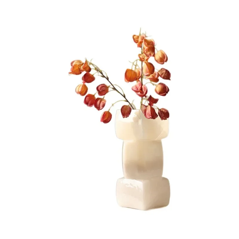 Medieval vase glass light luxury high-end ornament living room dining table water flower arrangement utensils
