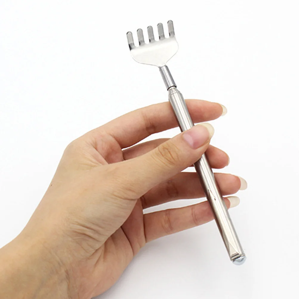 Esticador traseiro extensível, 18cm-53cm, portátil, aço inoxidável, telescópico, alívio de coceira, antiferrugem, metal, massageador, capa de caneta