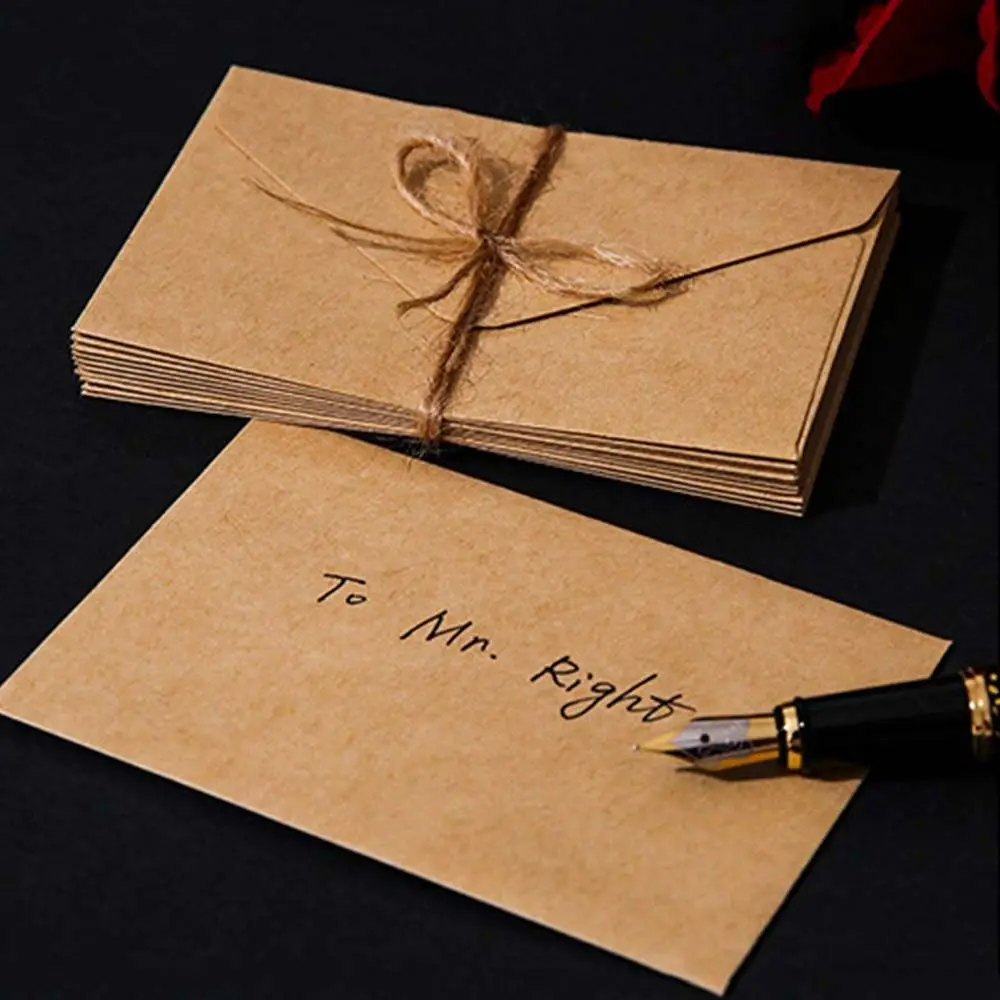 Card Cover Stationery Office Supplies Wedding Invitation Small Paper Envelope Card Holder Window Envelope Kraft Blank Envelope