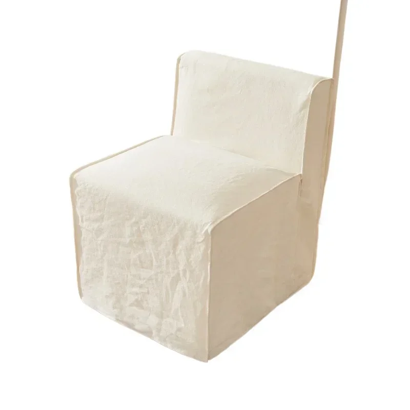 Single sofa chair pulley movable rotating wabi safeng linen bed and breakfast hotel fabric dining chair removable and washable