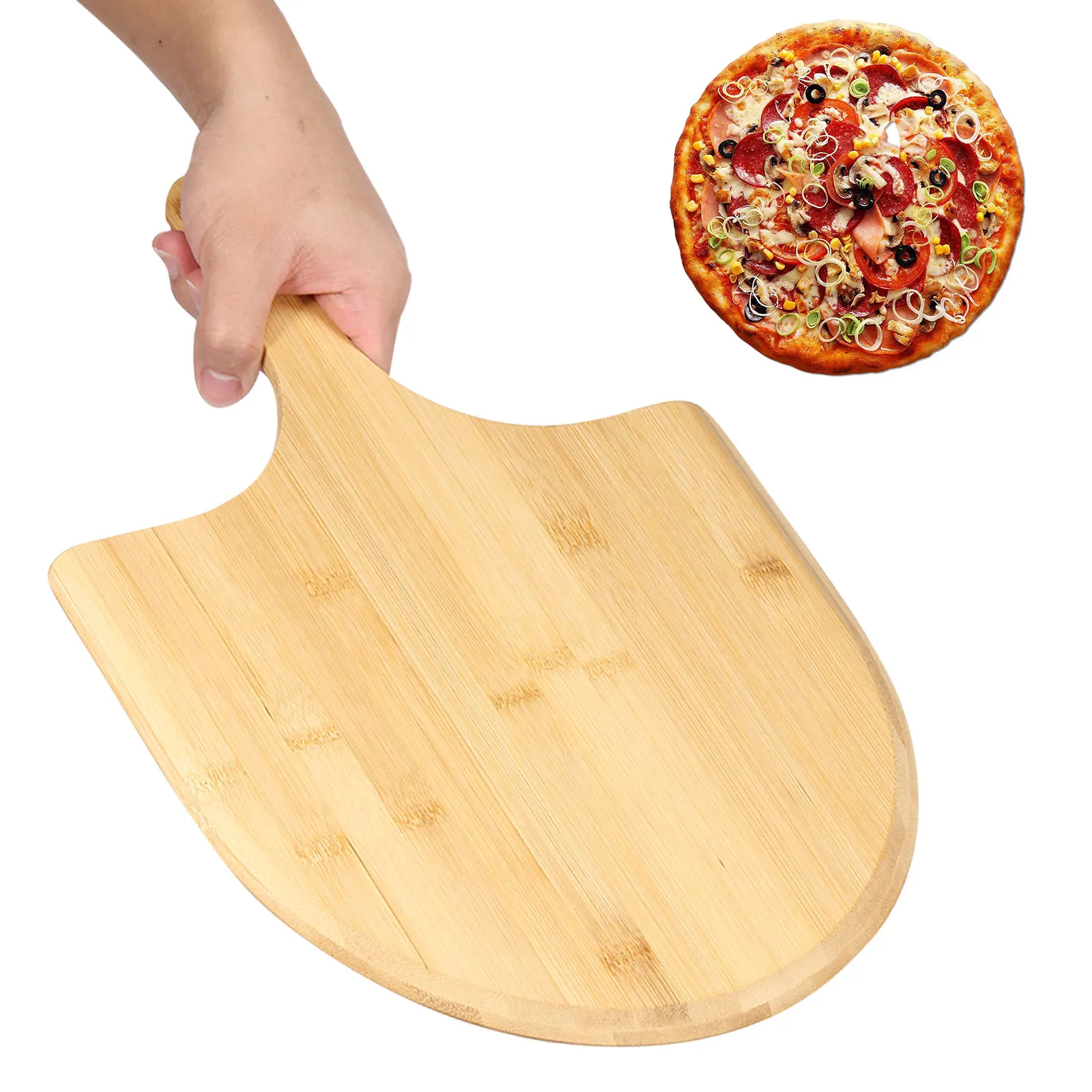 Pizza Peel Bamboo Pizza Spatula Bevelled Pizza Peel Paddle Turning Transfer Wood Pizza Board Pizza Shovel Kitchen Pastry Tools