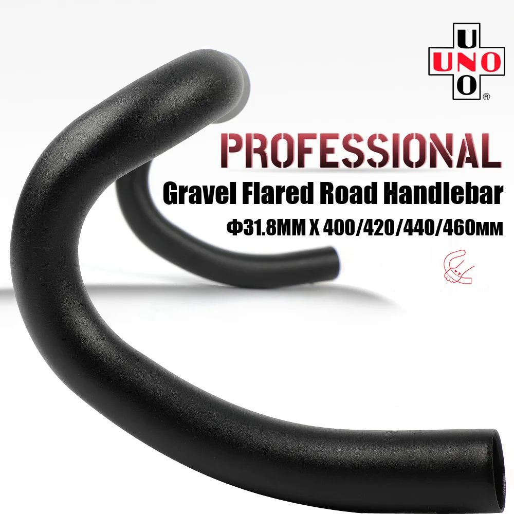 UNO Gravel Racing Handlebar 31.8 Aluminum Road Handlebar Bicycl Drop Bar Ultralight Flared Bike Drop Handle Bicycle Accessories