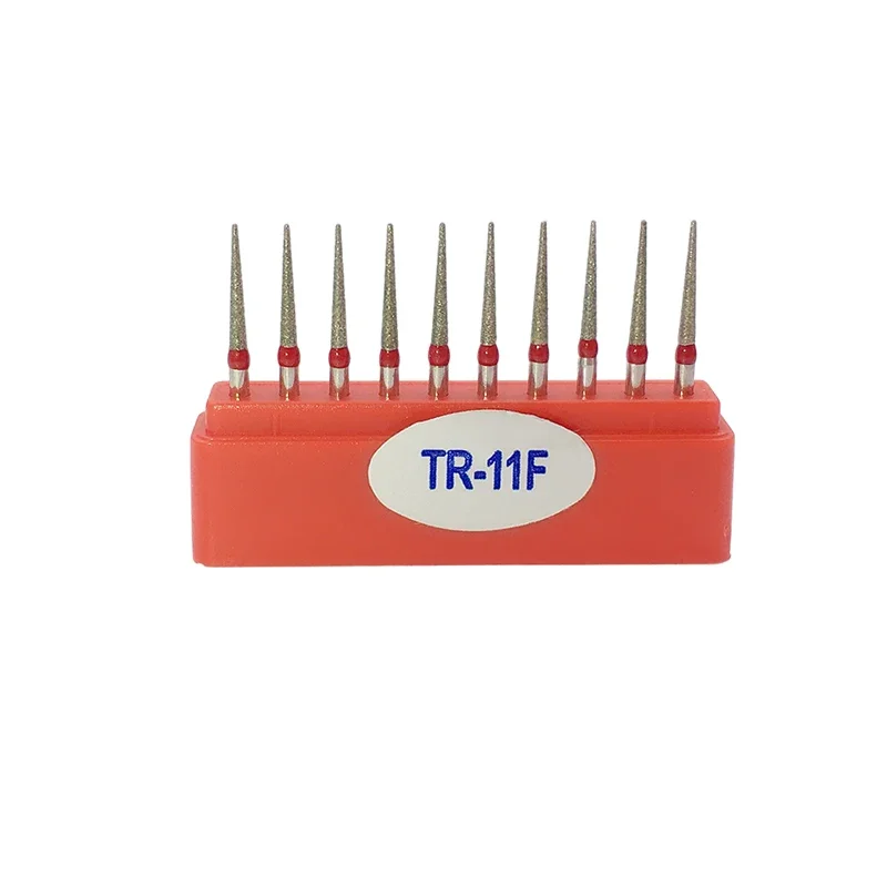 Fraises dentaires diamantées FG à grande vitesse pour polissage, lissage des dents, fraises de la série TR, 10 pièces par boîte