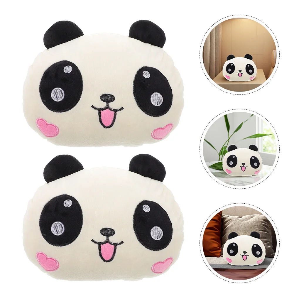 

2Pcs Panda Car Neck Pillow Soft Headrest Cushion Comfortable Neck Rest Removable Washable Cover for Driving Travel Home Office